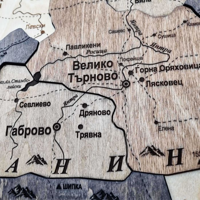 Дървена 3D карта на България – уникален декор за вашия дом или офис