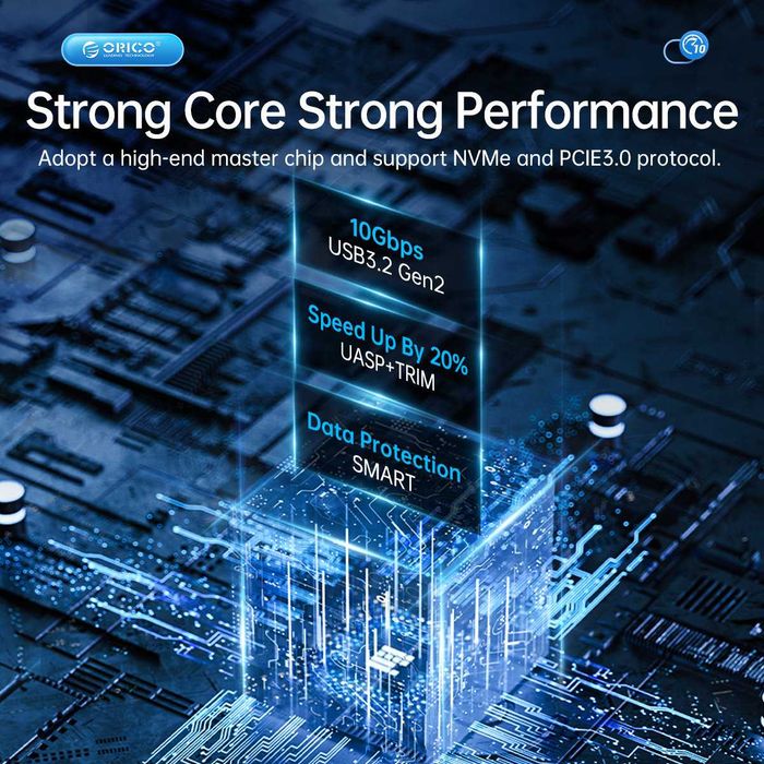 Корпус для SSD M.2 Nvme Orico AM2C3-G2 10gbit