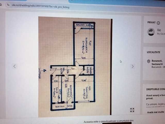 DE VANZARE Apartament 2 camere