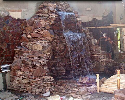 Ландшафтный дизайн,декоративная штукатурка,водопад,эскиз,фонтан,барель