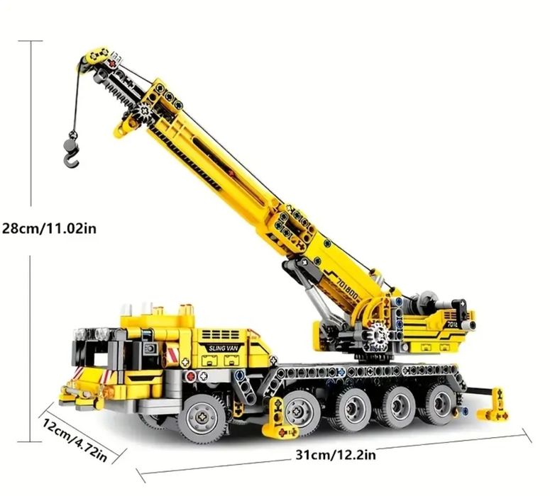 Конструктор автокран за строителство кола за игра