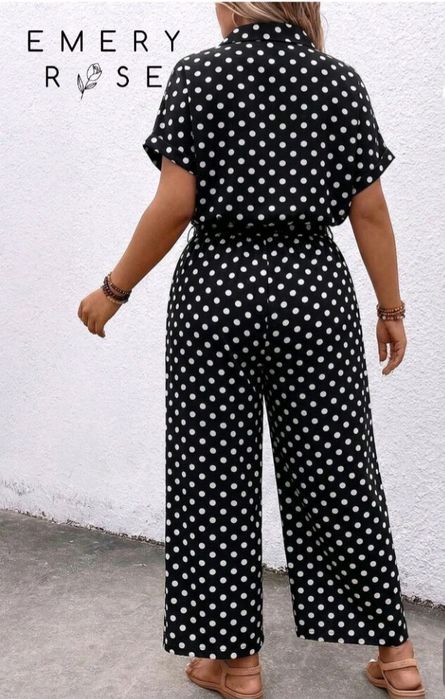 Salopeta Dama Negru cu Buline albe 2XL Nou
