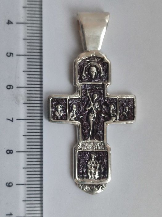 Большой серебряный православный крест