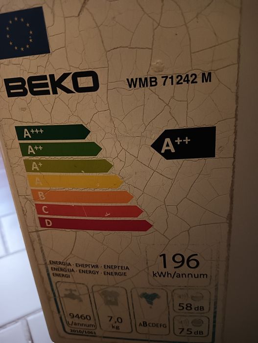 Mașină de spălat rufe Beko WMB 71242 M placa