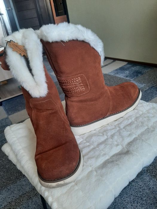 Сапоги женские замшивые