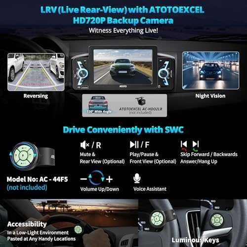 Ново ATOTOEXCEL 5" Едно-Дин Стерео с Безжичен Carplay/Android Auto