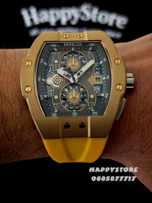 INVICTA Strada Yellow/Gold 47 mm, Инвикта нов мъжки часовник