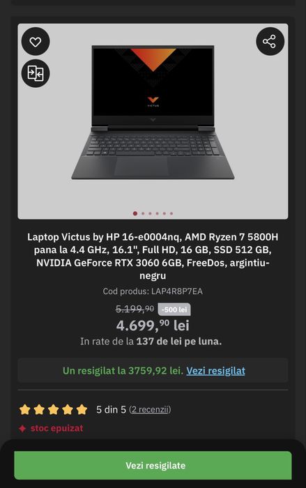 Hp Victus 16,  144 hz AMD RYZEN 7 5800h RTX 3060 6 gb