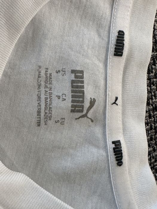 Tricou PUMA alb, original, mărimea S – purtat foarte puțin