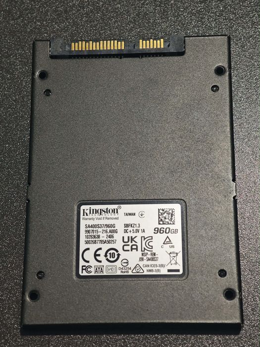 SSD Kingston A400 960GB SATA III – 2.5" – 99% Health – Testat