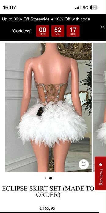 Рокля от 2 части носена веднъж хs/s размер