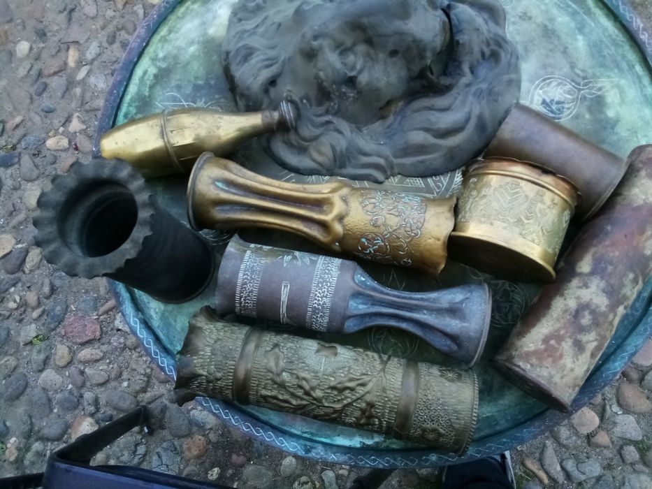 Vaza, scrumiera cap leu si tava artizanal alama evreic pt colecție