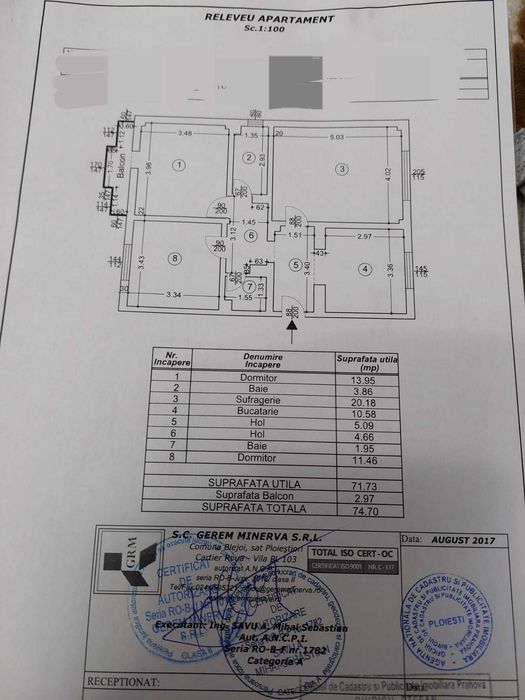 Apartament 3 camere de vanzare CENTRU (Cantacuzino) - direct de la PROPRIETAR