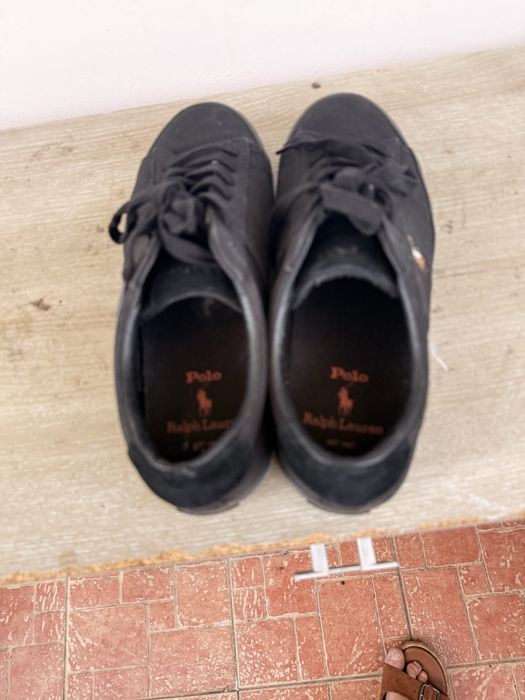 Pantofi sport Polo Ralph Lauren, marimea 42, material tesut, ideali pentru vara, negri, purtati o singura data