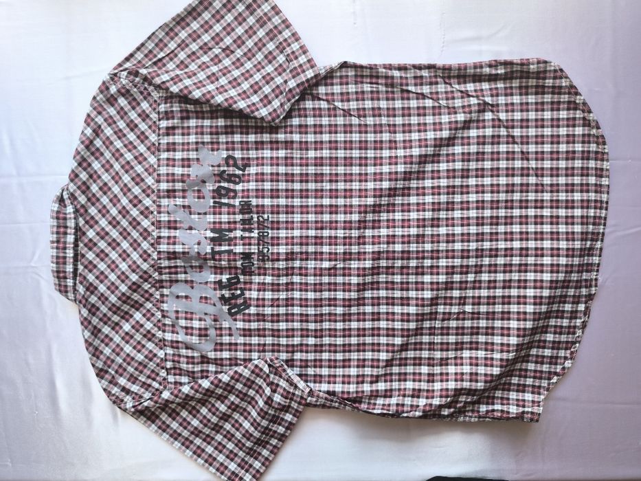 Cămașă Tom Tailor damă S, 100% bumbac, carouri bordo/alb, mânecă lungă