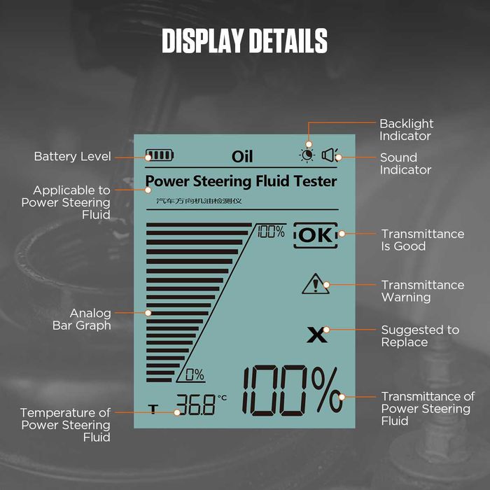 Tестер за хидравлична течност в сервоуправление - Autool AS507