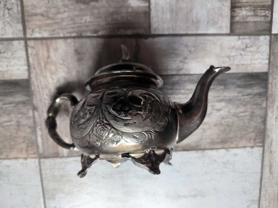Старинен посребрен английски чайник/teapod - Антикварна стойност