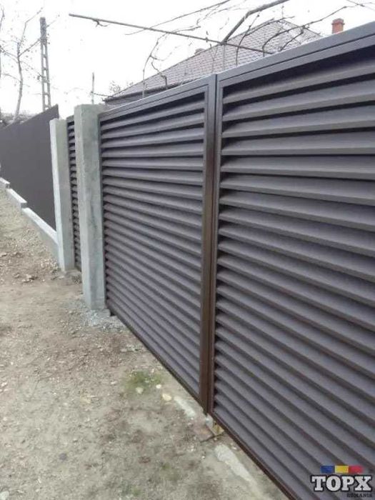 Garduri si porti stil jaluzea, sipca metalica, tabla cutata
