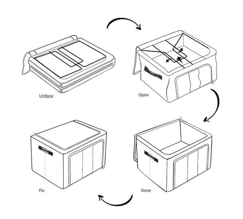 Органайзер для одежды  контейнер из ткани  со складным Чемодан 100л