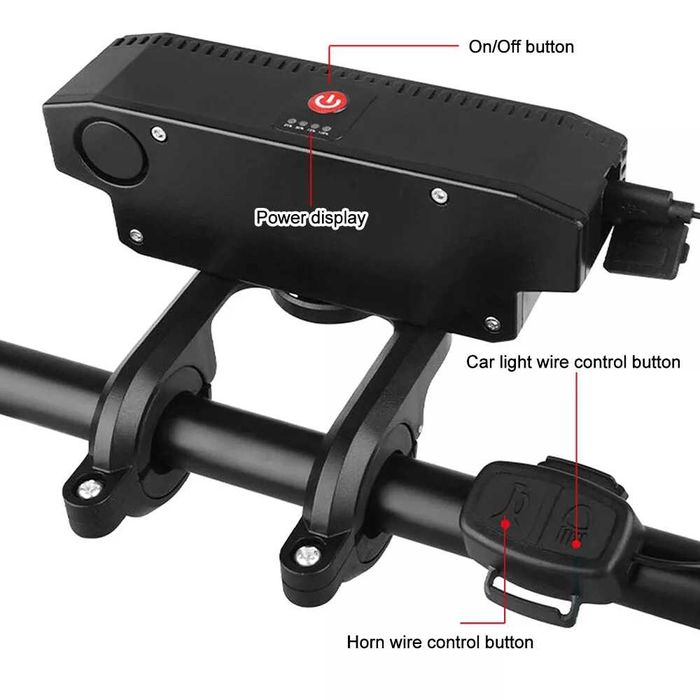 Ултра ярка 5 LED / 8 LED светлина за велосипед, Фар, Клаксон, Батерия