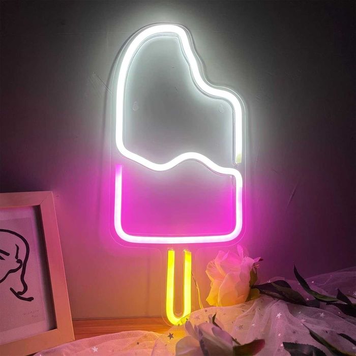 LED Неонов надпис "Сладолед" (Popsicle) – Акрилна декорация за стена