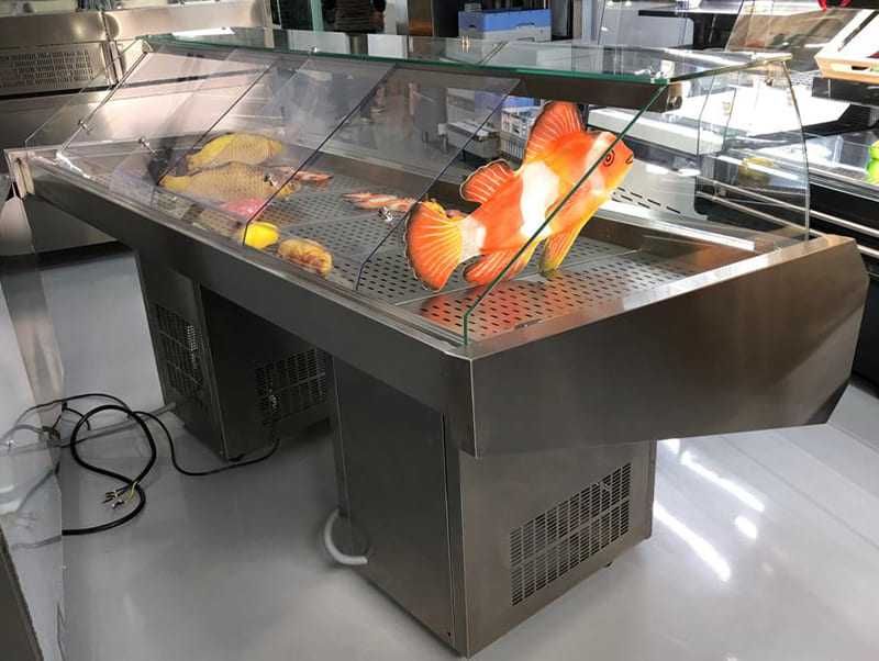Vitrină Frigorifică Pește Proaspăt și Fructe de Mare – Inox