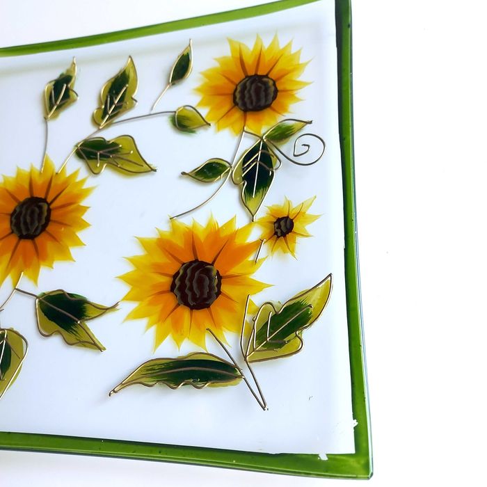Farfurie decor sticlă Weltbild pictată manual