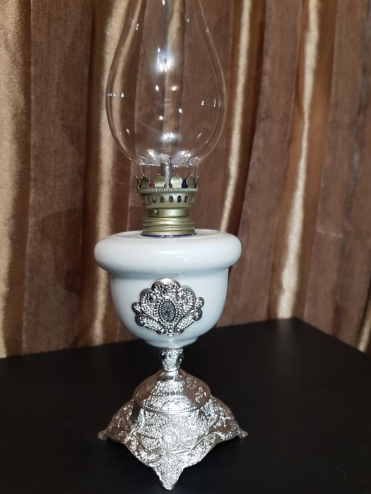 Lampa pe gaz,placata cu argint