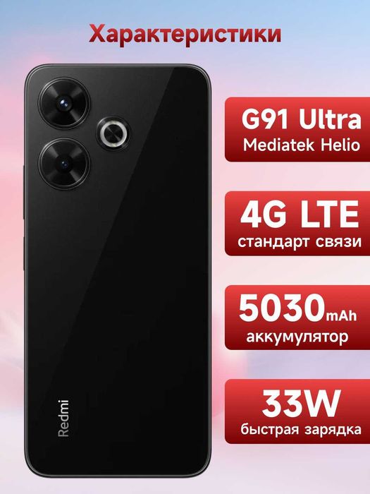 Смартфон Xiaomi Redmi 13, 90 Гц AMOLED дисплей, сверхчеткая камера 108