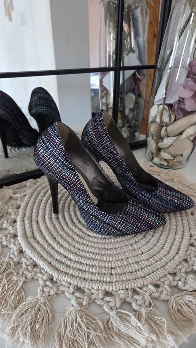 Pantofi stiletto dama din piele naturala