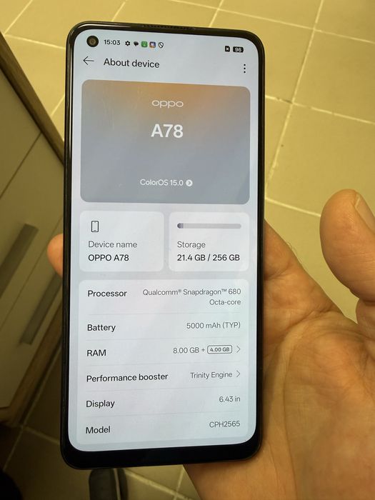 Oppo A78 8+4/256gb - отличен