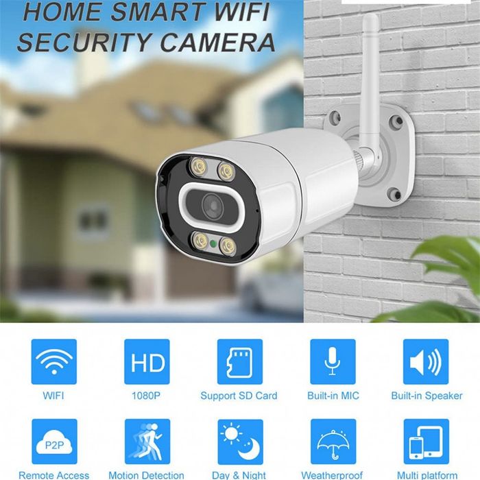 Външна 3MPX WiFi камера с метален корпус, нощно виждане до 40 метра