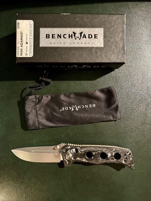 Bechmade Mini Adamas Marbled Carbon Fiber DROP-POINT