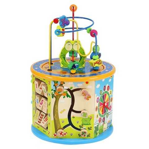 Интерактивен куб / Дървен образователен куб / Дидактически куб