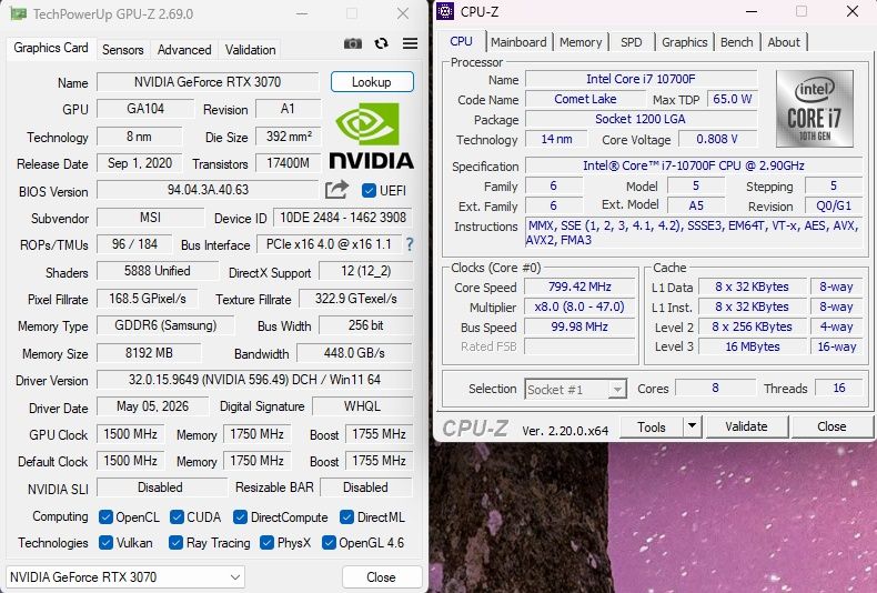 Мощен Геймърски Компютър - i7-10700F / RTX 3070 8GB / 32GB RAM