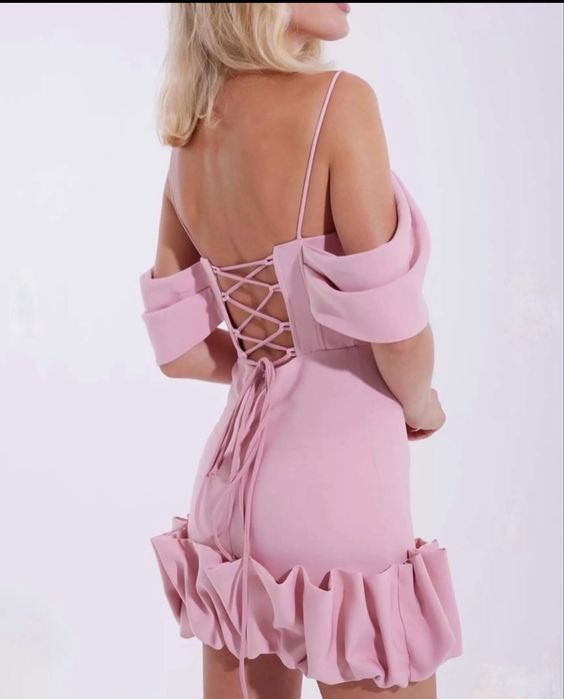 Уникална официална рокля-розова