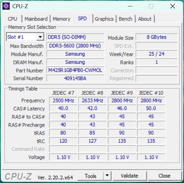 Memorie RAM Samsung 16GB (2×8GB) DDR5-5600 SO-DIMM pentru laptop
