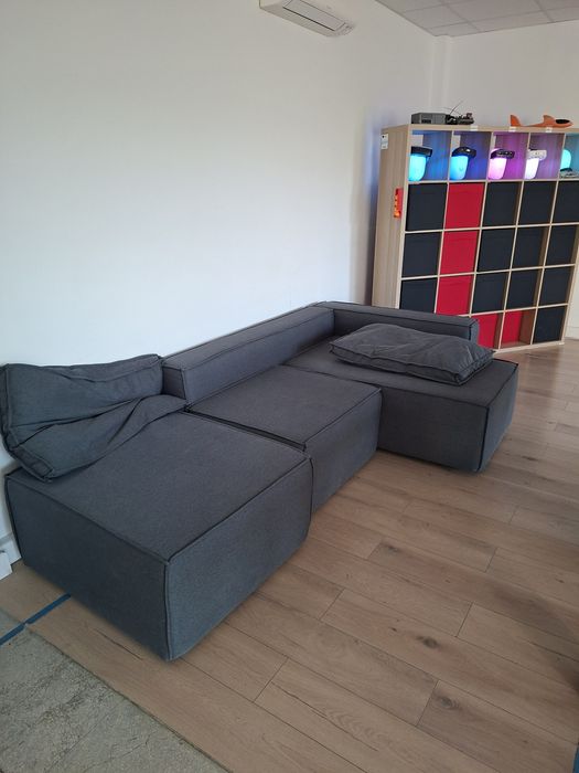 Canapea modulară gri, colț extensibil
