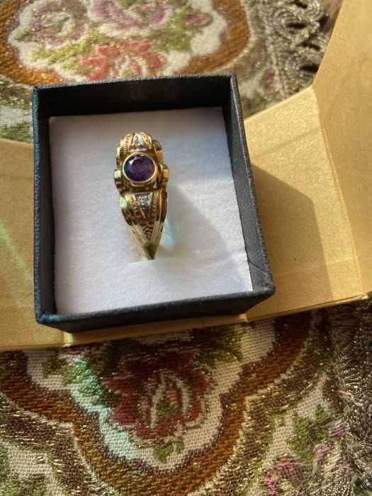 Superb inel din aur, stil Art Deco, 14 kt, ametist, Germania