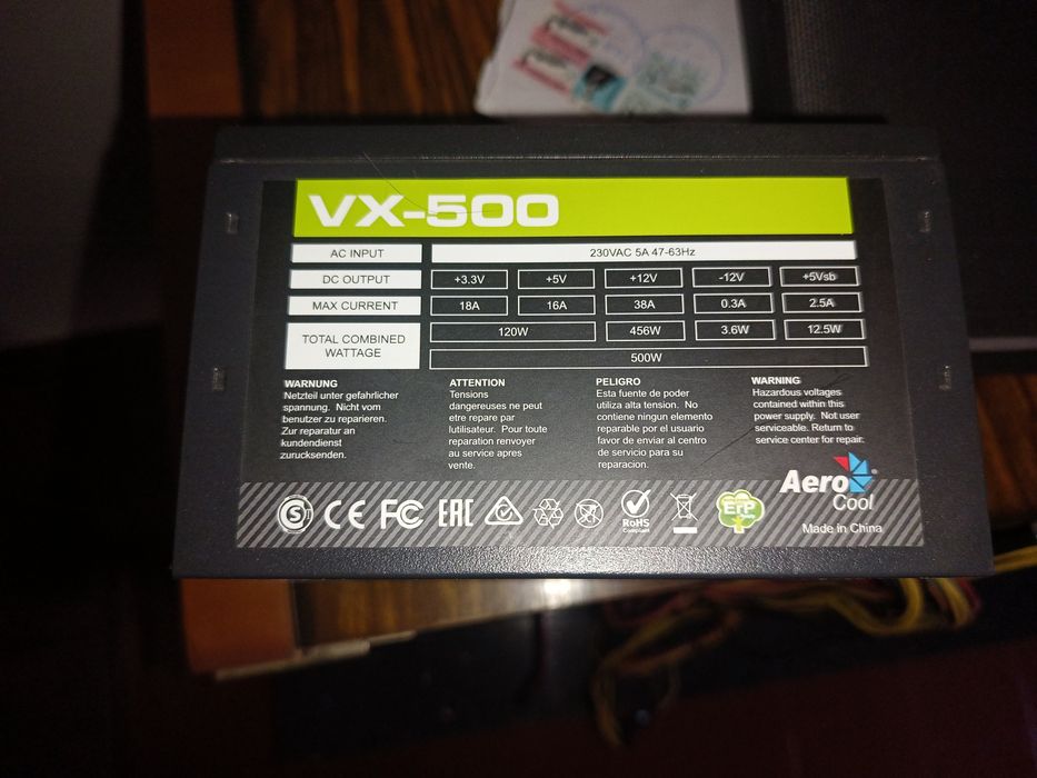 Блок питания Aero Coool 500w