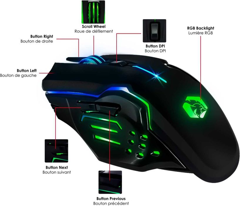 Kit gaming wireless EMPIRE GAMING RF800, QWERTZ, RGB, nou
