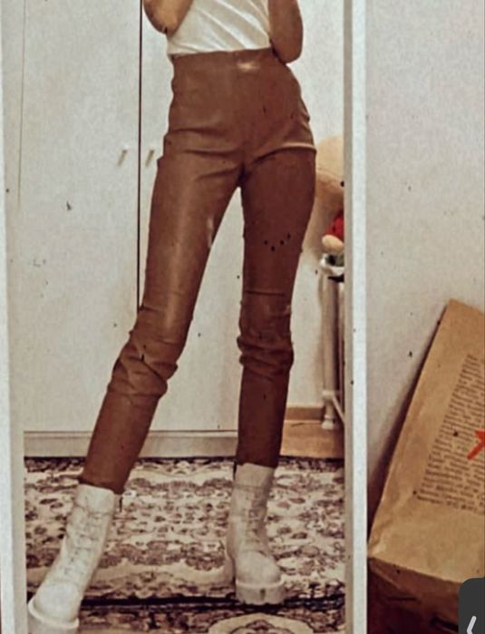Продам кожаные штаны (экокожа) h&m