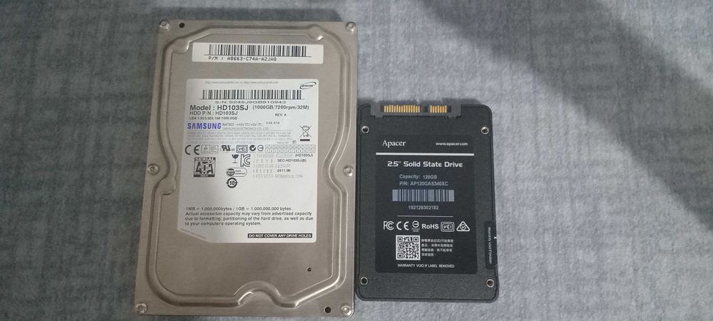 SSD 120 GB. HDD 1tb