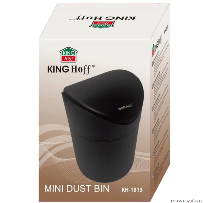 Cos de gunoi mini, negru, 12 x 17 cm, Kinghoff