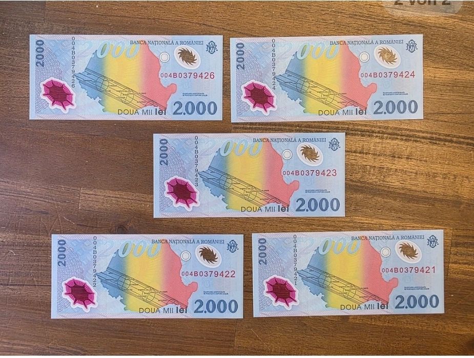 COLECȚIE] Set Bancnote 2000 Lei 1999 "Eclipsa" – În SERIE / UNC
