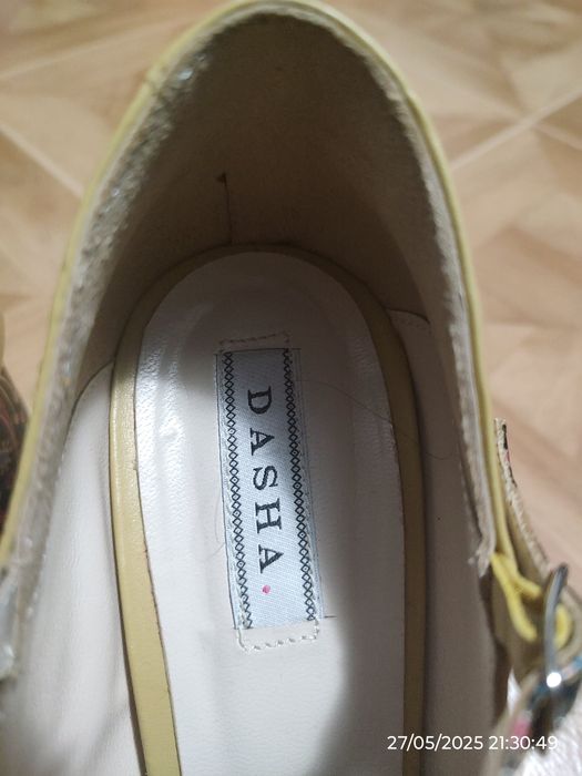 Pantofi DASHA 39 piele naturala ocru/galben deosebiti