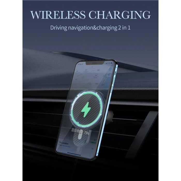 Suport auto LDNIO MA20 cu incarcare wireless Magsafe 15W iPhone