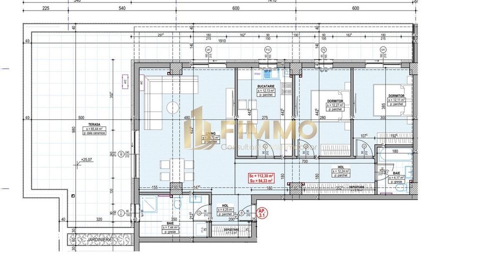 Penthouse | 112mp | Terasa 65,4mp | Traian Vuia | ID:1157