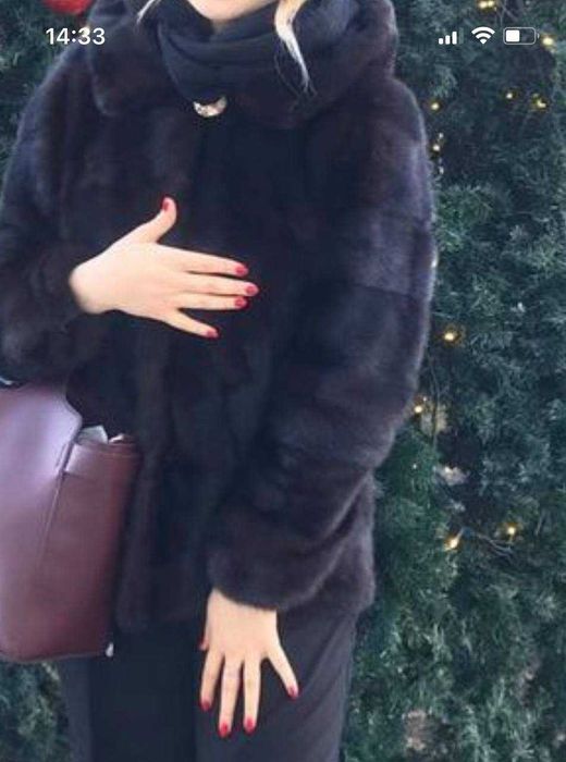 Норковая шуба с капюшоном