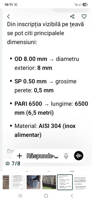 Vând serpentina inox